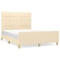 Giroletto con Testiera Crema 140x190 cm in Tessuto Giroletto con Testiera Crema 140x190 cm in Tessuto