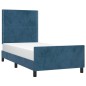 Giroletto con Testiera Blu Scuro 90x200 cm in Velluto Giroletto con Testiera Blu Scuro 90x200 cm in Velluto