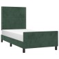 Giroletto con Testiera Verde Scuro 90x190 cm in Velluto