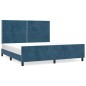 Giroletto con Testiera Blu Scuro 180x200 cm in Velluto Giroletto con Testiera Blu Scuro 180x200 cm in Velluto