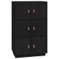 Credenza Nera 67x40x108,5 cm in Legno Massello di Pino Credenza Nera 67x40x108,5 cm in Legno Massello di Pino
