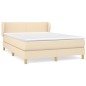 Giroletto a Molle con Materasso Crema 140x19 cm in Tessuto