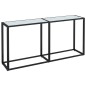 Tavolo Consolle Bianco Marmo 160x35x75,5 cm in Vetro Temperato Tavolo Consolle Bianco Marmo 160x35x75,5 cm in Vetro Temperato