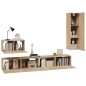 Set di Mobili Porta TV 4 pz Rovere Sonoma in Legno Multistrato Set di Mobili Porta TV 4 pz Rovere Sonoma in Legno Multistrato