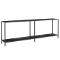 Tavolo Consolle Nero 220x35x75,5 cm in Vetro Temperato Tavolo Consolle Nero 220x35x75,5 cm in Vetro Temperato