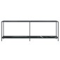 Tavolo Consolle Nero 220x35x75,5 cm in Vetro Temperato Tavolo Consolle Nero 220x35x75,5 cm in Vetro Temperato