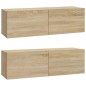 Set di Mobili Porta TV 4 pz Rovere Sonoma in Legno Multistrato Set di Mobili Porta TV 4 pz Rovere Sonoma in Legno Multistrato