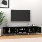Mobile Porta TV Nero 180x31,5x40 cm in Legno Multistrato Mobile Porta TV Nero 180x31,5x40 cm in Legno Multistrato