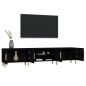 Mobile Porta TV Nero 180x31,5x40 cm in Legno Multistrato Mobile Porta TV Nero 180x31,5x40 cm in Legno Multistrato