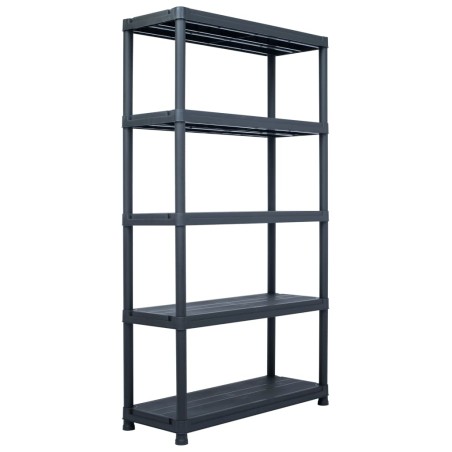 Scaffali 2 pz Nero 500 kg 100x40x180 cm in Plastica