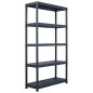 Scaffali 2 pz Nero 500 kg 100x40x180 cm in Plastica Scaffali 2 pz Nero 500 kg 100x40x180 cm in Plastica