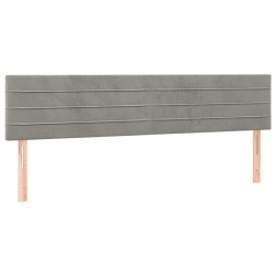 Testiera 2 pz Grigio Chiaro 90x5x78/88 cm in Velluto