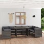 Set Divani da Giardino 10 pz con Cuscini in Polyrattan Grigio Set Divani da Giardino 10 pz con Cuscini in Polyrattan Grigio