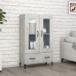 Credenza Grigio Cemento 70x31x115 cm in Legno Multistrato Credenza Grigio Cemento 70x31x115 cm in Legno Multistrato