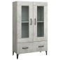 Credenza Grigio Cemento 70x31x115 cm in Legno Multistrato Credenza Grigio Cemento 70x31x115 cm in Legno Multistrato
