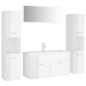 vidaXL Set Mobili da Bagno Bianco Lucido in Legno Multistrato vidaXL Set Mobili da Bagno Bianco Lucido in Legno Multistrato