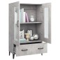 Credenza Grigio Cemento 70x31x115 cm in Legno Multistrato Credenza Grigio Cemento 70x31x115 cm in Legno Multistrato