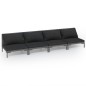 Set Divani da Giardino 4pz con Cuscini Polyrattan Grigio Scuro Set Divani da Giardino 4pz con Cuscini Polyrattan Grigio Scuro