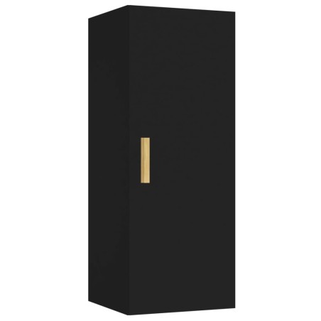 Armadietto a Muro Nero 34,5x34x90 cm in Legno Multistrato