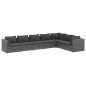 Set Divani da Giardino 7 pz con Cuscini in Polyrattan Grigio Set Divani da Giardino 7 pz con Cuscini in Polyrattan Grigio