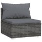 Set Divani da Giardino 7 pz con Cuscini in Polyrattan Grigio Set Divani da Giardino 7 pz con Cuscini in Polyrattan Grigio