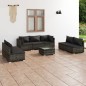 Set Divani da Giardino con Cuscini 8 pz in Polyrattan Grigio