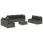 Set Divani da Giardino con Cuscini 8 pz in Polyrattan Grigio