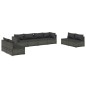 Set Divani da Giardino con Cuscini 8 pz in Polyrattan Grigio Set Divani da Giardino con Cuscini 8 pz in Polyrattan Grigio