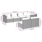 Set Divani da Giardino 7 pz con Cuscini in Polyrattan Grigio Set Divani da Giardino 7 pz con Cuscini in Polyrattan Grigio