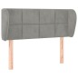 Testiera ad Orecchio Grigio Chiaro 93x23x78/88 cm in Velluto Testiera ad Orecchio Grigio Chiaro 93x23x78/88 cm in Velluto