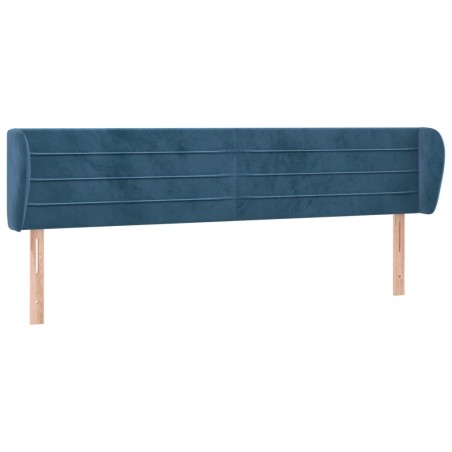 Testiera ad Orecchio Blu Scuro 183x23x78/88 cm in Velluto