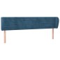 Testiera ad Orecchio Blu Scuro 183x23x78/88 cm in Velluto Testiera ad Orecchio Blu Scuro 183x23x78/88 cm in Velluto