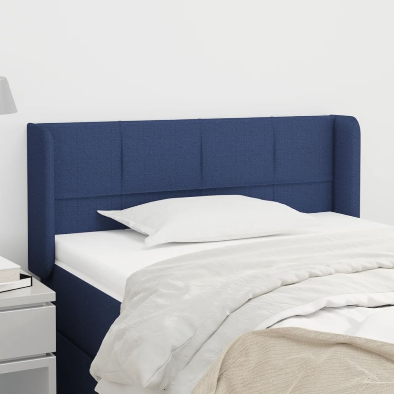 Testiera ad Orecchio Blu 93x16x78/88cm in Tessuto Testiera ad Orecchio Blu 93x16x78/88cm in Tessuto