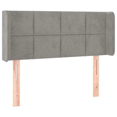 Testiera ad Orecchio Grigio Chiaro 93x16x78/88 cm in Velluto