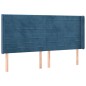 Testiera ad Orecchio Blu Scuro 183x16x118/128 cm in Velluto