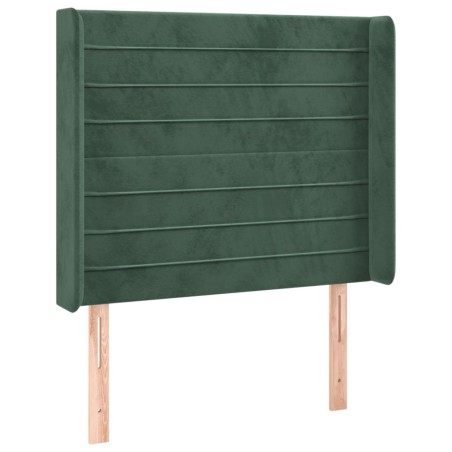 Testiera ad Orecchio Verde Scuro 93x16x118/128 cm in Velluto