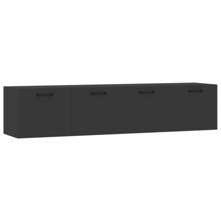 vidaXL Mobili Parete 2 pz Neri 60x36,5x35 cm Legno Multistrato