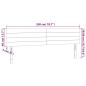 Testiera a LED Nera 200x5x78/88 cm in Tessuto
