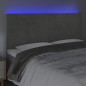 Testiera a LED Grigio Chiaro 200x5x118/128 cm in Velluto Testiera a LED Grigio Chiaro 200x5x118/128 cm in Velluto