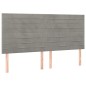 Testiera a LED Grigio Chiaro 200x5x118/128 cm in Velluto Testiera a LED Grigio Chiaro 200x5x118/128 cm in Velluto