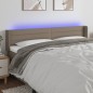 Testiera a LED Tortora 203x16x78/88 cm in Tessuto Testiera a LED Tortora 203x16x78/88 cm in Tessuto