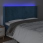 Testiera a LED Blu Scuro 203x16x118/128 cm in Velluto Testiera a LED Blu Scuro 203x16x118/128 cm in Velluto