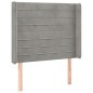 Testiera a LED Grigio Chiaro 103x16x118/128 cm in Velluto Testiera a LED Grigio Chiaro 103x16x118/128 cm in Velluto