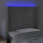 Testiera a LED Grigio Chiaro 103x16x118/128 cm in Velluto Testiera a LED Grigio Chiaro 103x16x118/128 cm in Velluto