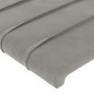 Testiera a LED Grigio Chiaro 103x16x118/128 cm in Velluto Testiera a LED Grigio Chiaro 103x16x118/128 cm in Velluto