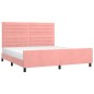 Giroletto con Testiera Rosa 180x200 cm in Velluto Giroletto con Testiera Rosa 180x200 cm in Velluto