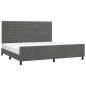 Giroletto con Testiera Grigio Scuro 200x200 cm in Velluto Giroletto con Testiera Grigio Scuro 200x200 cm in Velluto