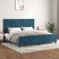 Giroletto con Testiera Blu Scuro 200x200 cm in Velluto Giroletto con Testiera Blu Scuro 200x200 cm in Velluto