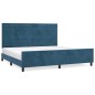Giroletto con Testiera Blu Scuro 200x200 cm in Velluto Giroletto con Testiera Blu Scuro 200x200 cm in Velluto