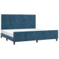 Giroletto con Testiera Blu Scuro 200x200 cm in Velluto Giroletto con Testiera Blu Scuro 200x200 cm in Velluto